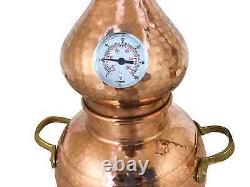 Premium Copper Moonshine Alembic Still 10 L with thermometer/ aprox 2.5 Gallon