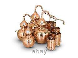 Premium Copper Moonshine Alembic Still 10 L with thermometer/ aprox 2.5 Gallon