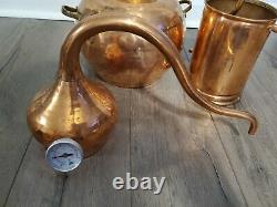 Premium Copper Moonshine Alembic Still with thermometer/ aprox 1.5 Gallon