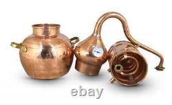 Premium Copper Moonshine & whiskey Alembic Still 2 L withthermometer 0.5 Gallon