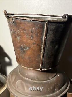 Rare Antique Copper Moonshine Boiler/Still Setup With Funnel, Copper Pot & Jug