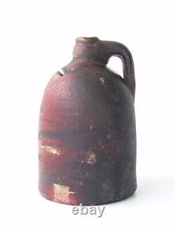 Redware Jug Bank Primitive Whiskey Moonshine Figural Still Bank Antique