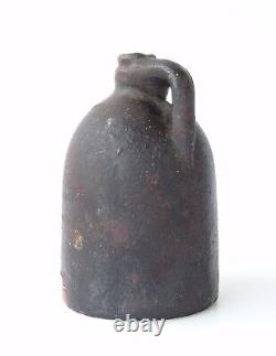 Redware Jug Bank Primitive Whiskey Moonshine Figural Still Bank Antique