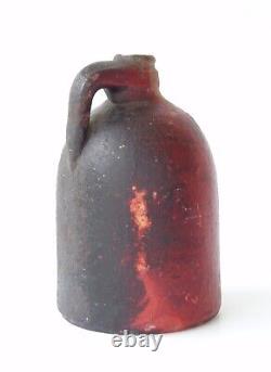 Redware Jug Bank Primitive Whiskey Moonshine Figural Still Bank Antique