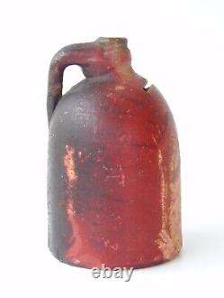 Redware Jug Bank Primitive Whiskey Moonshine Figural Still Bank Antique