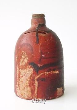 Redware Jug Bank Primitive Whiskey Moonshine Figural Still Bank Antique