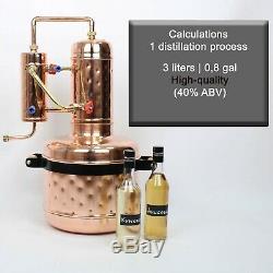 Reflux Still Copper Moonshine Still Distiller Alcohol 4,75 Gallon 18 liters