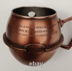 Reyka Vodka Copper Mule Mug Steam Punk Moonshine Still Moscow Mule Cup Set