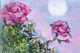 Silvia Trujillo Art /not Jose / Modern Moon Mist Rose Pink Floral Oil Painting