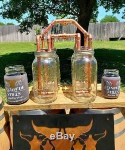 Stampede Stills Quad Half Gallon Wide Mouth Mason Jar Moonshine Thumper Doubler