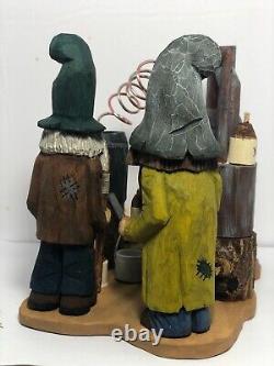 Thirsty Hillbillies Waiting for The Moonshine To Cook Hand Carved Basswood