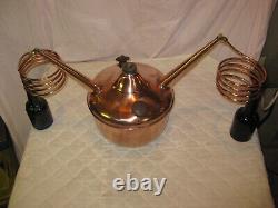 UNIQUE Mini Stovetop Antique Copper Moonshine Still w DOUBLE Coils-MAN CAVE MUST