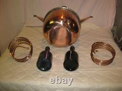 UNIQUE Mini Stovetop Antique Copper Moonshine Still w DOUBLE Coils-MAN CAVE MUST