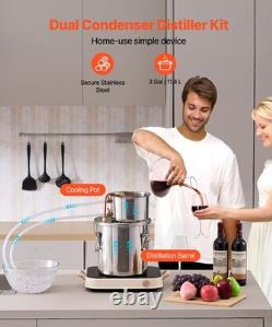 Uimoso 3 Gal Stainless Steel Alcohol Distiller Kit for Water and Brewing