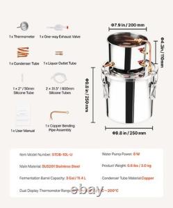Uimoso 3 Gal Stainless Steel Alcohol Distiller Kit for Water and Brewing