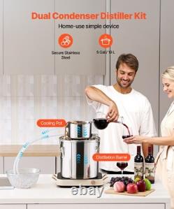 Uimoso Moonshine Still 5 Gal Water Alcohol Distiller Brewing Kit Stainless Steel