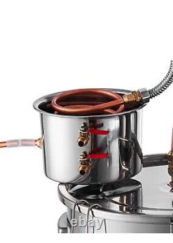 VEVOR Alcohol Still 9.6 Gal 38 L Distiller Kit w Copper Tubing, Circulating Pump