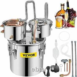 VEVOR Moonshine Still 3 Gal 12L Stainless Steel Alcohol Distiller Copper Tube