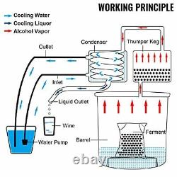 VEVOR Moonshine Still 3 Gal 12L Stainless Steel Alcohol Distiller Copper Tube