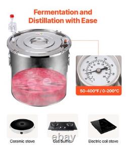VEVOR Moonshine Still 5 Gal Water Alcohol Distiller Brewing Kit Stainless Steel