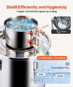 VEVOR Moonshine Still 8 Gal Water Alcohol Distiller Brewing Kit Stainless Steel