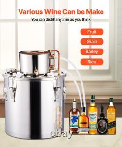 VEVOR Moonshine Still 8 Gal Water Alcohol Distiller Brewing Kit Stainless Steel