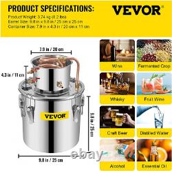 VEVOR Moonshine Still Distiller 3Gal 12L Stainless Steel Water 3GA /12L