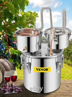 VEVOR Water Alcohol Distiller 3Gal Still Brewing Stainless Steel 12L Red Copper