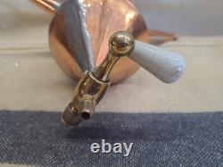 Vintage Copper & Brass Distilling STILL Reservoir with Porcelain Valve, Wall Mount