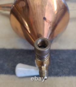 Vintage Copper & Brass Distilling STILL Reservoir with Porcelain Valve, Wall Mount