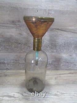 Vintage Copper Brass Glass Moonshine Still Bottle Jar Equipment 5 Pints