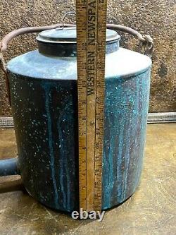 Vintage Copper Moonshine Still Boiler w Spout Antique Whiskey Mash Barn Find