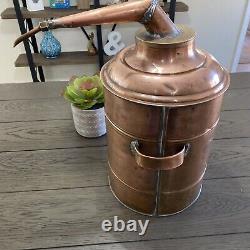 Vintage Copper Moonshine Still Pot Boiler with Threaded Top 3 gal / 12 liter