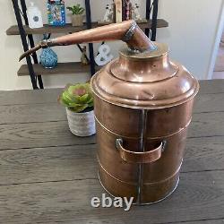 Vintage Copper Moonshine Still Pot Boiler with Threaded Top 3 gal / 12 liter