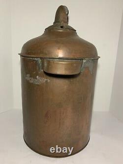 Vintage Copper Moonshine Still Pot Mash Boiler Distiller Man Cave Bar Decor OLD