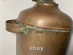 Vintage Copper Moonshine Still Pot Mash Boiler Distiller Man Cave Bar Decor OLD