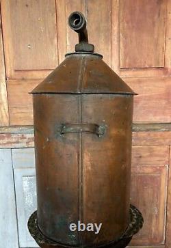 Vintage Copper Moonshine Tank Still 23 High All Copper With Spout 11.5 Round