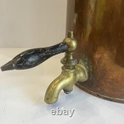 Vintage Copper Moonshine Whiskey Still With Lid /Wooden Handle Approx 5 Gallon
