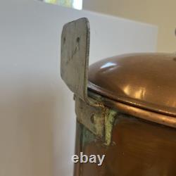 Vintage Copper Moonshine Whiskey Still With Lid /Wooden Handle Approx 5 Gallon