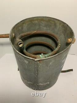 Vintage Galvanized & Copper WORM BOX CONDENSER Moonshine Still Pot Mash Boiler