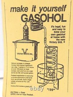 Vintage Gasohol Home Kit Ethanol Pot Still. Moonshine Distiller Gas Advertising