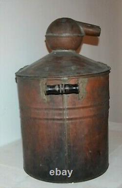 Vintage Large 25 Gallon Copper Moonshine Still Boiler