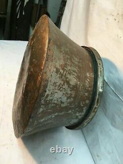 Vintage Large Copper Tub Moon shine Still Corn Mash Boiler Pot No Lid