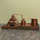 Vintage Mountain Moonshine Copper Still On Tennessee Shaped Wood Base Souvenir