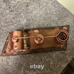 Vintage Mountain Moonshine Copper Still On Tennessee Shaped Wood Base Souvenir