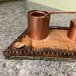 Vintage Mountain Moonshine Copper Still On Tennessee Shaped Wood Base Souvenir