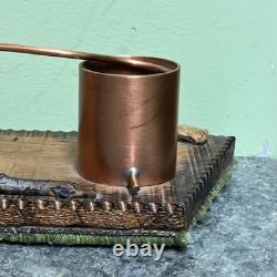 Vintage Mountain Moonshine Copper Still On Tennessee Shaped Wood Base Souvenir