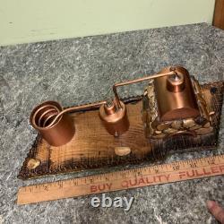 Vintage Mountain Moonshine Copper Still On Tennessee Shaped Wood Base Souvenir