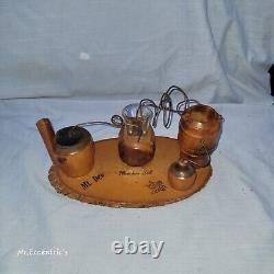 Vintage Mt. Dew Moonshine Still Jug Wood Decoration Souvenir Made USA Shot Glass