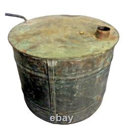 Vintage SMALL Copper Moonshine Still Pot possible Thumper Style Pot Nice Patina